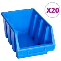 contenedores de almacenaje apilables 20 unidades plastico azul vidaxl