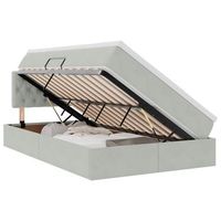 cama de almacenamiento led con colchon gris claro 120 x 200 cm vidaxl