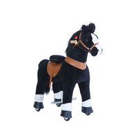 ponycycle pony de montar negro con pezuna blanca modelo grande de 4 a 9 anos