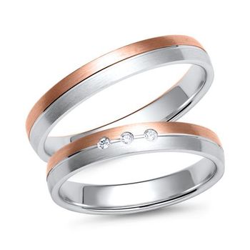 Alianzas con diamantes ancho 3,5 mm
