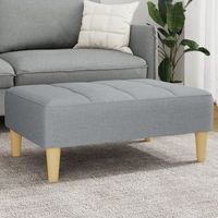 reposapiesrtaburete de tela gris claro 77x55x31 cm cfw7730