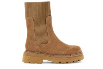 botines de ante con calcetín tan 37