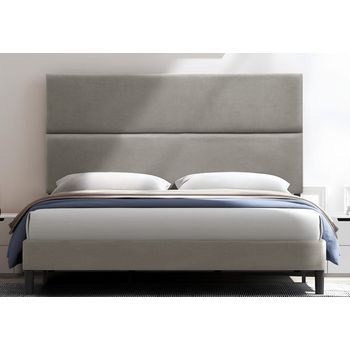 Cabecero Cama Duo Largo Tapizado Tejido Antimanchas Gris 105x125cm