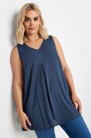 yours top sin mangas con vuelo azul marino mujer curvy y tallas grandes yours
