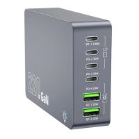 gan techbakeey wt-f8a 220w cargador usb pd de 6 puertos 2usb-a4usb-c pd3020 qc40 scp fcp afc apple24a estacion
