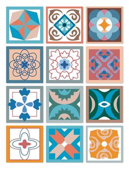 Azulejos Adhesivos 24 Baldosas 20x20cm Diseño Hidráulico Multicolor