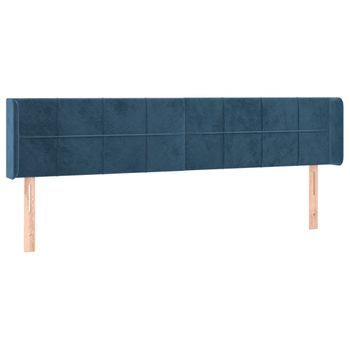 Cabecero Cama Mueble De Dormitorio Con Led De Terciopelo Oscuro 163 X 16 X 78/88 Cm Azul M02_0001305