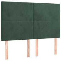 cabecero cama mueble de dormitorio con luces led terciopelo 144 x 5 x 118128 cm verde oscuro m020002802