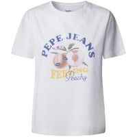 pepe jeans camiseta t-shirt pepe jeans venusa blanc manches courtes col rond para mujer