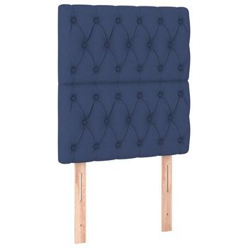 Cabecero De Cama De Tela Azul 80x7x118/128 Cm Vidaxl