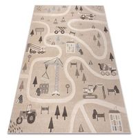alfombra kiddo 6111 crema calles construccion para ninos sensorial 180x270 cm