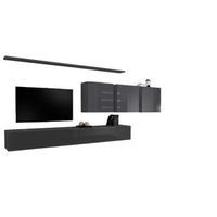 conjunto de muebles de salon mural switch vii diseno color gris brillante