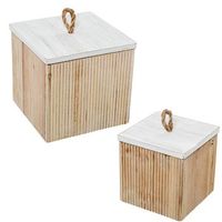set 2 cajas natural y blanco viejo