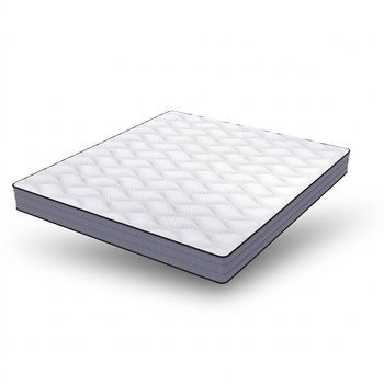 Colchón 180x200 Muelles Ensacados Firmeza H3 Colchón Ergonómico 7 Zonas Espuma Viscoelástica Blanco Y Gris