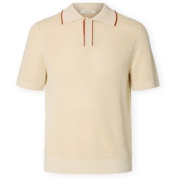 Selected Polo Jesse Knit - Birch/Potter para hombre