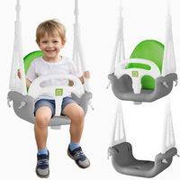 columpio de cubo con elefante 3 en 1 de ricokids gris y verde