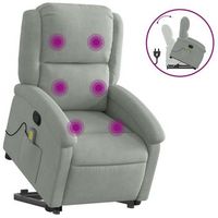 sillon reclinable de masaje elevable terciopelo gris claro vidaxl