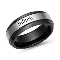 anillo de tungsteno grabado por laser ionizado
