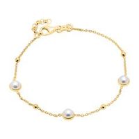 pulsera de plata 925 dorada con perlas