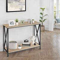 mesa consola 100 x 35 x 805 cm madera industrial clara roble sonoma