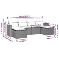 conjunto de sofa exterior incluye cojines combinacion de seis piezas