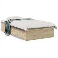 cama para adulto  cama individual  cama con cajones madera ingenieria roble sonoma 90x200 cm