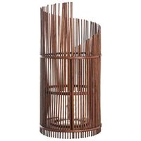 linterna de bambu estilo boho con soporte de vidrio para interior 49 cm accesorio marron jawa