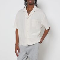 calvin klein linen-blend sleep shirt - l