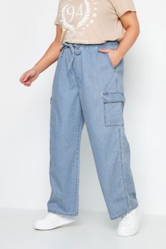 Yours Vaqueros Cargo Azules Ava, Mujer Curvy Y Tallas Grandes, Yours