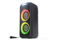 sharp ps-949 xparty street altavoz portatil bluetooth a prueba de salpicaduras con efectos de luces y dj microfono incluido potencia maxima 200w color negro