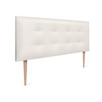 cabecero de polipiel capitone 145x115cm con patas camas 135140 - blanco hueso