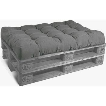 REINO MANSIDI - Cojín para palet rectangular 120x80x10 cm de loneta resistente, acolchado y transpirable para jardín, terraza o balcón