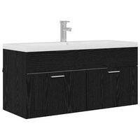 mueble de cuarto de bano roble negro 100 x 385 x 46 cm vidaxl