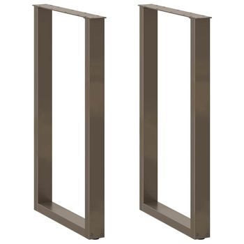 Patas Para Mesa De Bar En Forma De U (2 Unidades, Acero Natural, 60 X 100-101 Cm) Vidaxl