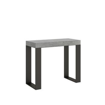 Consola Extensible 90x40/196 Cm Tecno Small Premium Estructura De Cemento Antracita