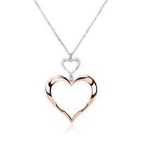 cadena de plata 925 con corazon chapado en oro rosa