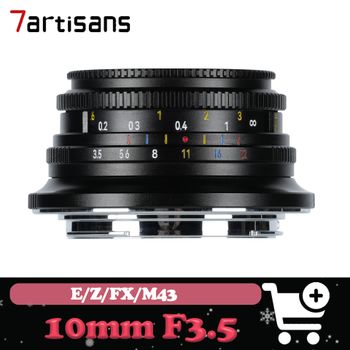 7artisans 10mm F3.5 APS-C lente gran angular enfoque Manual galleta protrait paisaje fotografía lente para Sony A7 Fuji X-T30 Nikon Z5