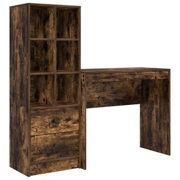 Escritorio Roble Ahumado 135,5 X 40 X 127 Cm 2 Uds. Vidaxl