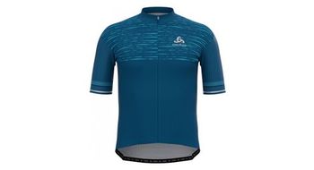 Maillot odlo zeroweight ceramicool pro manga corta con cremallera azul