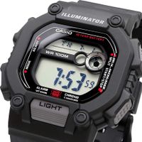reloj deportivo hombre casio w-737h-1a luz led 10 anos bateria hora dual 100m water resist