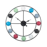 reloj de pared bolas multicolor diseno de marco de hierro envejecido redondo 56 cm reiden