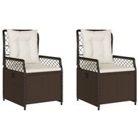 pack 2 uds sillones reclinables de jardin  silla de jardin  silla de exterior ratan sintetico marron