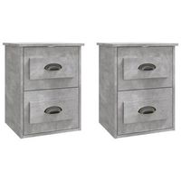 mesita de noche de pared 2 uds gris hormigon 415x36x53 cm vidaxl