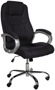 Silla de oficina giratoria regulable en tela negro