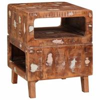mesa auxiliar  mesa de apoyo marron 40 x 40 x 49 cm madera solida recuperada