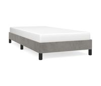 estructura de cama de terciopelo gris claro 90x200 cm