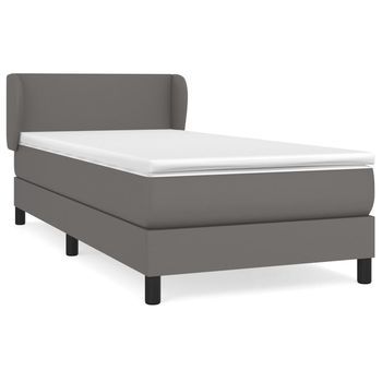 Cama Tapizada 203x93x88 Cm Vinilo - Gris