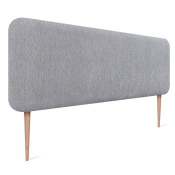 Dhome Cabecero Tapizado Liso Con Patas Redondeado Tejido Luxury Para Pared Acústicos Cabeceros Absorbentes Cabezal Cama Dormitorio (silver Grey, 160cm)