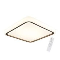 Plafón De Techo Led Acrílico Y Metal Blanco Y Café 53x53cm 6000lm ,control Remoto, Intensidad Regulable