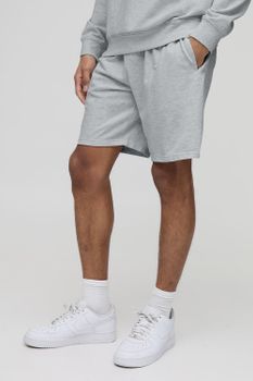 Pantalón Corto Básico Holgado De Largo Medio, Gris